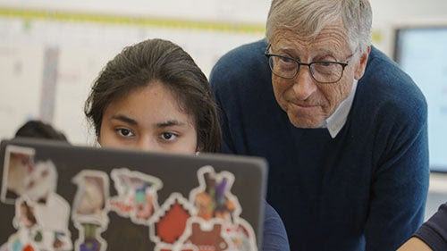 Bill Gates in a Shool